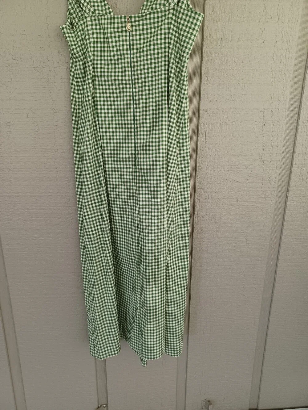 Kate Spade Mini Gingham Bow Midi Dress Size 4 Cotton Blend V Neck Sleeveless
